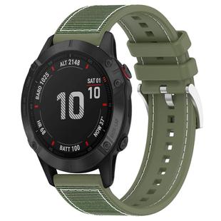 For Garmin Fenix 8/7X/6X/5X 26mm xDfind Hybrid Nylon Braid Silicone Watch Band(Green)
