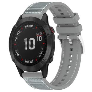 For Garmin Fenix 8/7X/6X/5X 26mm xDfind Hybrid Nylon Braid Silicone Watch Band(Grey)