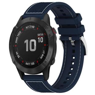 For Garmin Fenix 8/7X/6X/5X 26mm xDfind Hybrid Nylon Braid Silicone Watch Band(Midnight Blue)
