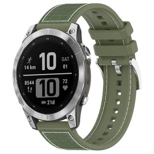 For Garmin Fenix 8/7/6/5 22mm xDfind Hybrid Nylon Braid Silicone Watch Band(Green)