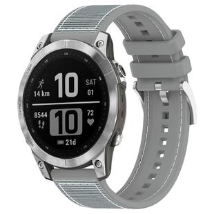 For Garmin Fenix 8/7/6/5 22mm xDfind Hybrid Nylon Braid Silicone Watch Band(Grey)
