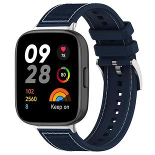 For Redmi Watch 3 20mm xDfind Hybrid Nylon Braid Silicone Watch Band(Midnight Blue)