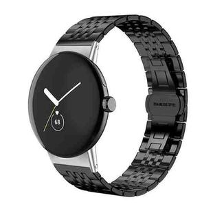 For Google Pixel Watch 3 45mm 22mm xDfind Seven-bead Solid Stainless Steel Watch Band(Black)