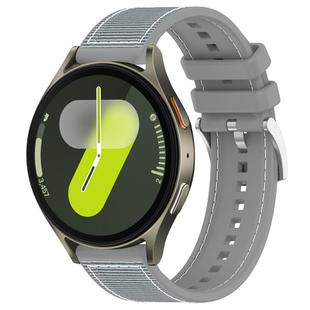 For Samsung Galaxy Watch 7 / 6 / 5 / FE 20mm xDfind Hybrid Nylon Braid Silicone Watch Band(Grey)