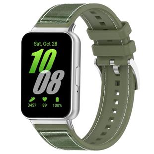 For Samsung Galaxy Fit3 SM-R390 20mm xDfind Hybrid Nylon Braid Silicone Watch Band(Green)