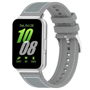 For Samsung Galaxy Fit3 SM-R390 20mm xDfind Hybrid Nylon Braid Silicone Watch Band(Grey)
