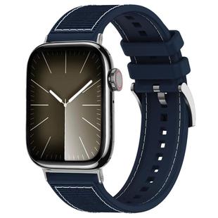 For Apple Watch 38 / 40 / 41 / S10 42mm 20mm xDfind Hybrid Nylon Braid Silicone Watch Band(Midnight Blue)