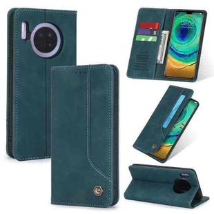 For Huawei Mate 30 POLA 008 Series Retro Classic Magnetic Horizontal Flip Leather Case with Holder & Card Slots(Blue)