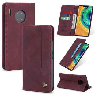 For Huawei Mate 30 Pro POLA 008 Series Retro Classic Magnetic Horizontal Flip Leather Case with Holder & Card Slots(Red)