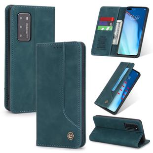 For Huawei P40 POLA 008 Series Retro Classic Magnetic Horizontal Flip Leather Case with Holder & Card Slots(Blue)