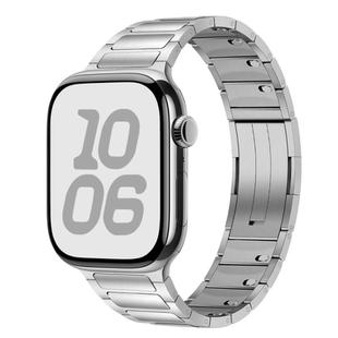 For Apple Watch 46mm / 49mm / 45mm / 44mm Tri-beads Side-detachable Buckle Stainless Steel Watch Band(Silver)