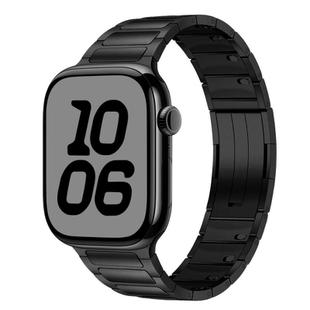 For Apple Watch 42mm / 41mm / 40mm / 38mm Tri-beads Side-detachable Buckle Stainless Steel Watch Band(Black)