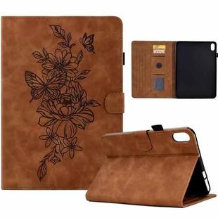For Xiaomi Redmi Pad 2 Peony Butterfly Embossed Leather Smart Tablet Case(Brown)