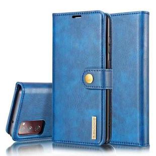 For Samsung Galaxy S20 FE DG.MING Crazy Horse Texture Flip Detachable Magnetic Leather Case with Holder & Card Slots & Wallet (Blue)