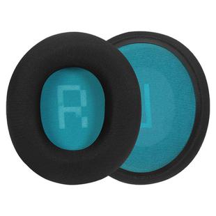 1 Pair Ice Silk Cloth Earphone Replacement Earpads Pads For Skullcandy Slyr Pro(Black Lake Blue Net)