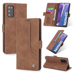 For Samsung Galaxy Note20 POLA 008 Series Retro Classic Magnetic Horizontal Flip Leather Case with Holder & Card Slots(Brown)