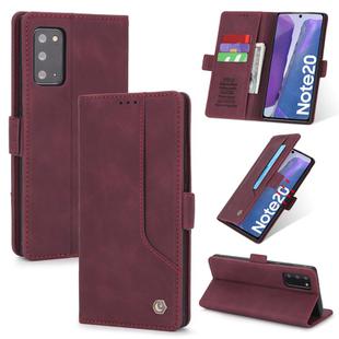 For Samsung Galaxy Note20 POLA 008 Series Retro Classic Magnetic Horizontal Flip Leather Case with Holder & Card Slots(Red)