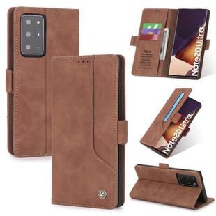 For Samsung Galaxy Note20 Ultra POLA 008 Series Retro Classic Magnetic Horizontal Flip Leather Case with Holder & Card Slots(Brown)