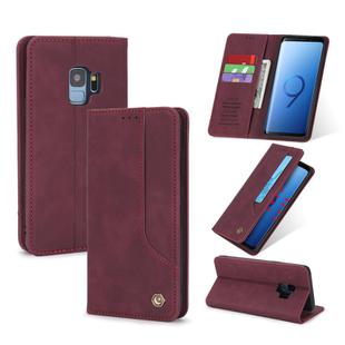 For Samsung Galaxy S9 POLA 008 Series Retro Classic Magnetic Horizontal Flip Leather Case with Holder & Card Slots(Red)