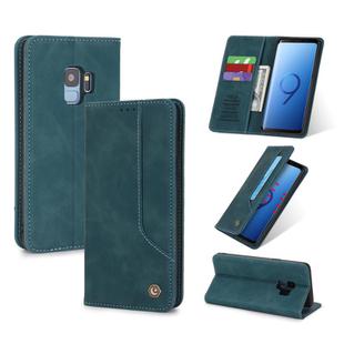 For Samsung Galaxy S9 POLA 008 Series Retro Classic Magnetic Horizontal Flip Leather Case with Holder & Card Slots(Blue)