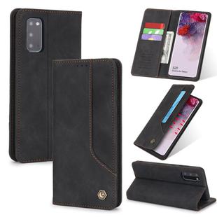 For Samsung Galaxy S20 POLA 008 Series Retro Classic Magnetic Horizontal Flip Leather Case with Holder & Card Slots(Black)