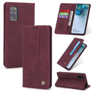 For Samsung Galaxy S20+ POLA 008 Series Retro Classic Magnetic Horizontal Flip Leather Case with Holder & Card Slots(Red)
