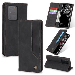 For Samsung Galaxy S20 Ultra POLA 008 Series Retro Classic Magnetic Horizontal Flip Leather Case with Holder & Card Slots(Black)