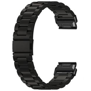 For Garmin 26mm Tri-beads Flat Buckle Titanium Alloy Watch Band, Tactix Connector(Black)