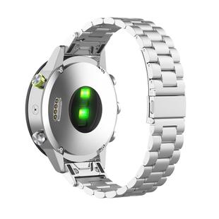 For Garmin 22mm Tri-beads Flat Buckle Titanium Alloy Watch Band(Silver)