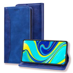 For Xiaomi Redmi Note 9 Pro / 9 Pro Max / 9S Business Stitching Horizontal Flip Leather Case with Double Folding & Bracket & Card Slots & Photo Frame & Wallet(Royal Blue)