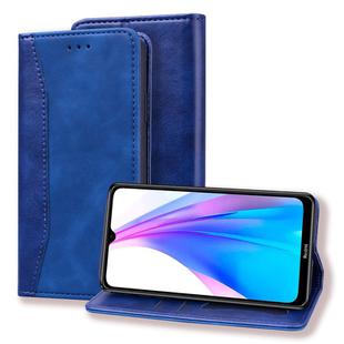 For Xiaomi Redmi Note 8T Business Stitching Horizontal Flip Leather Case with Double Folding & Bracket & Card Slots & Photo Frame & Wallet(Royal Blue)