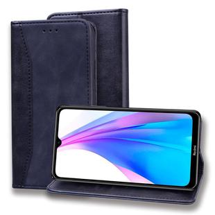 For Xiaomi Redmi Note 8T Business Stitching Horizontal Flip Leather Case with Double Folding & Bracket & Card Slots & Photo Frame & Wallet(Black)