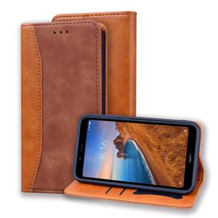 For Xiaomi Redmi 7A Business Stitching Horizontal Flip Leather Case with Double Folding & Bracket & Card Slots & Photo Frame & Wallet(Brown)