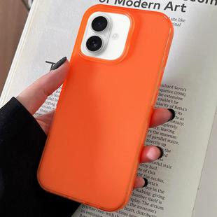 For iPhone 16 Plus Transparent Comfortable Frosted TPU Phone Case(Orange)