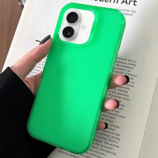 For iPhone 16 Plus Transparent Comfortable Frosted TPU Phone Case(Green)