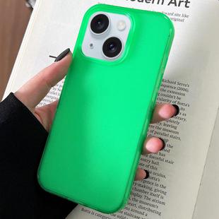 For iPhone 15 Transparent Comfortable Frosted TPU Phone Case(Green)