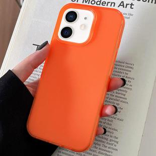 For iPhone 12 Transparent Comfortable Frosted TPU Phone Case(Orange)