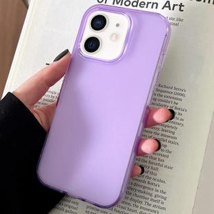 For iPhone 12 Transparent Comfortable Frosted TPU Phone Case(Purple)