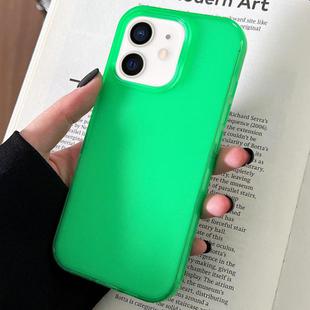 For iPhone 12 Transparent Comfortable Frosted TPU Phone Case(Green)