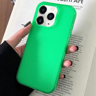 For iPhone 11 Pro Max Transparent Comfortable Frosted TPU Phone Case(Green)