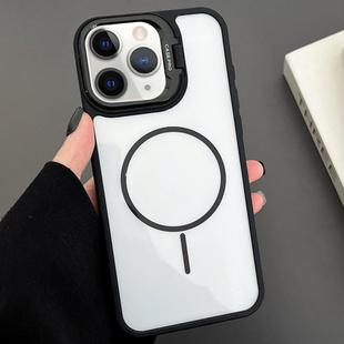 For iPhone 11 Pro Max PC Lens Holder MagSafe Magnetic Phone Case(Black)
