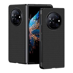 For Tecno Phantom V Fold Ultra-thin Carbon Fiber Texture Printing Phone Case(Black)