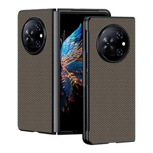 For Tecno Phantom V Fold Ultra-thin Carbon Fiber Texture Printing Phone Case(Gold)