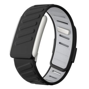 For WHOOP 5.0 Regular Silicone Sports Watch Band(Black+Light Grey)