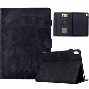 For Xiaomi Redmi Pad 2 Cats Embossed Leather Smart Tablet Case(Black)