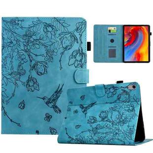 For Xiaomi Redmi Pad 2 Flowers and Bird Embossed Smart Leather Tablet Case(Light Blue)
