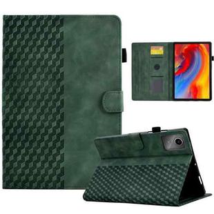 For Lenovo Xiaoxin Pad 11 2025 Rhombus Embossed Leather Smart Tablet Case(Green)