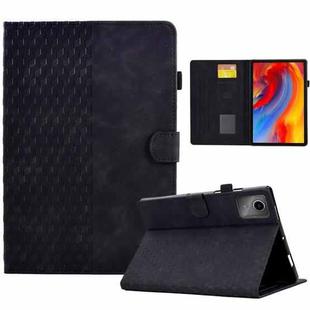 For Lenovo Xiaoxin Pad 11 2025 Rhombus Embossed Leather Smart Tablet Case(Black)