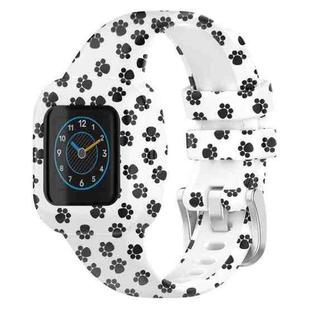 For GarminFit JR3 / Garmin Vivofit JR 3 xDfind Steel Buckle Printed Silicone Watch Band(Footprint)