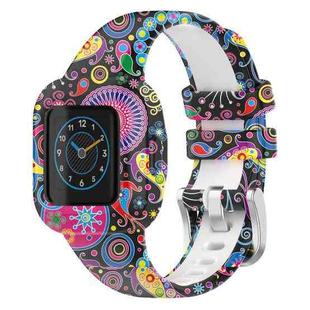 For GarminFit JR3 / Garmin Vivofit JR 3 xDfind Steel Buckle Printed Silicone Watch Band(Peacock)
